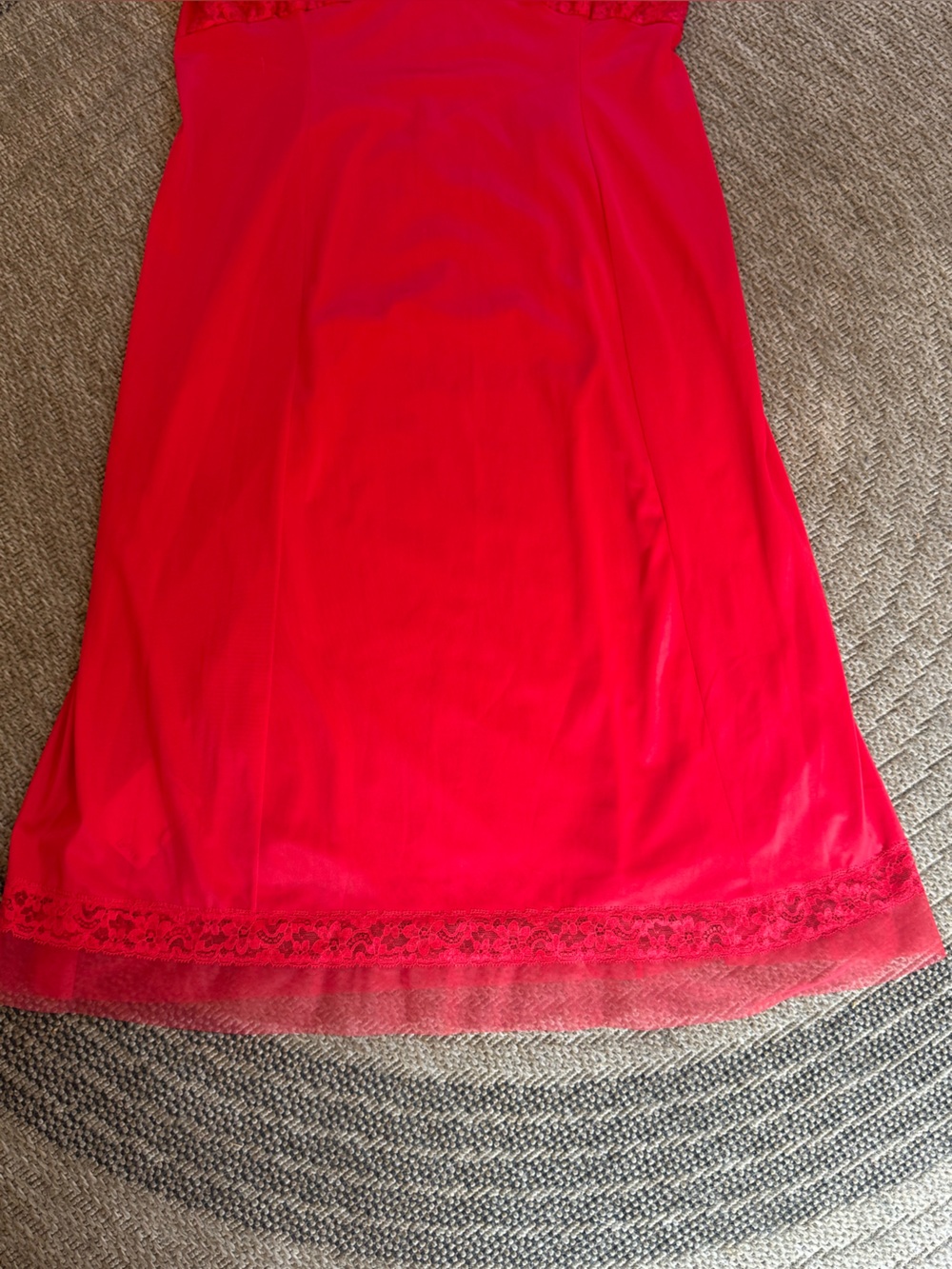 Vtg Van Raalte Red Opaquelon Nylon Full Slip 7908A Lace Size 40 PinUp 1950s - Picture 9 of 16